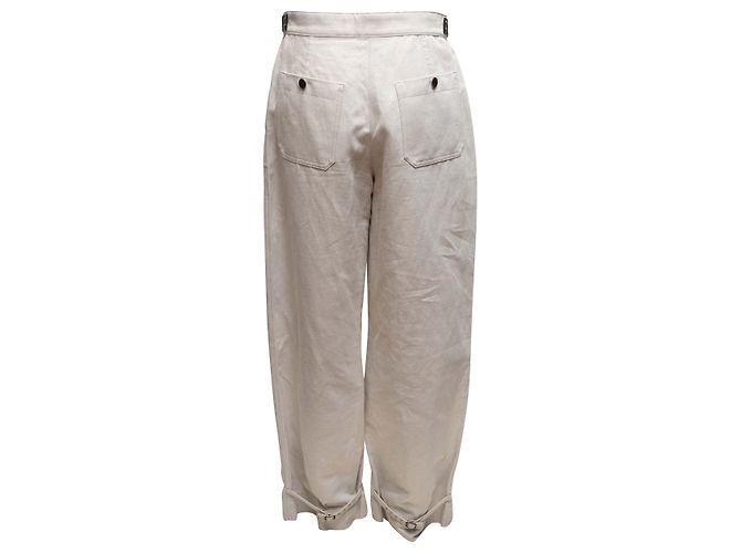Vaqueros anchos con cinturón Louis Vuitton crema Talla FR 38 - vista 3