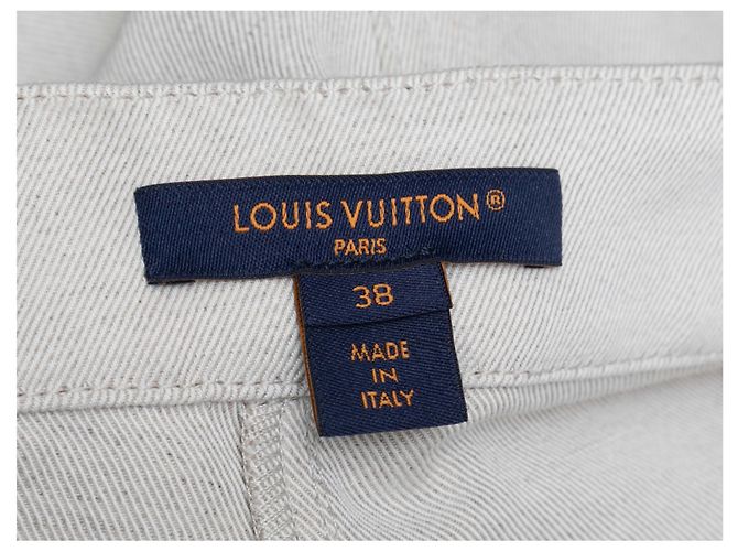 Vaqueros anchos con cinturón Louis Vuitton crema Talla FR 38 - vista 4