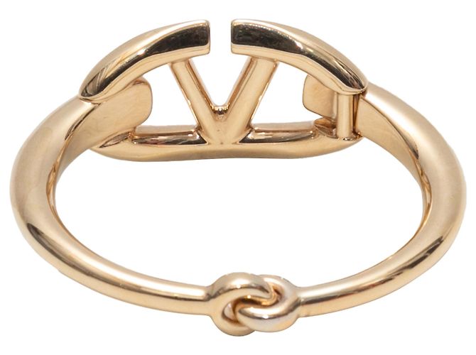 Valentino Garavani Bangles Valentino con logo in metallo color oro - vista 3