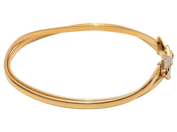 Judith Leiber verzierter Stretch-Gürtel in Goldton & Multicolor Größe US S - Ansicht 3