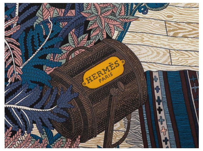 Hermès Foulard in seta stampato Hermes Acte III Scene I La Clairiere Motif Blu e Multicolor - vista 3