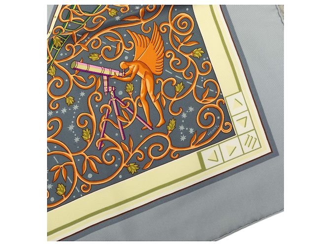 Pañuelo de seda Hermès World Map Gris 90 - vista 3