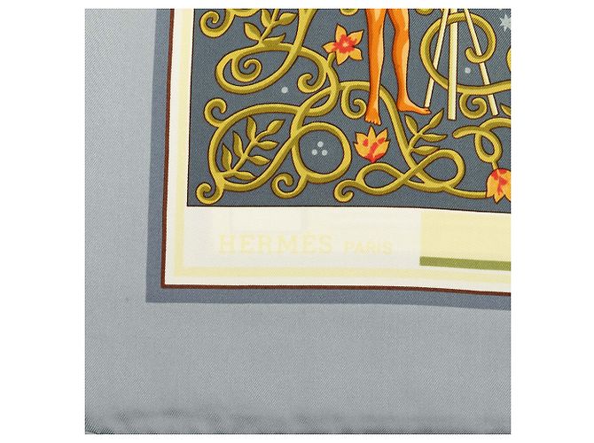Pañuelo de seda Hermès World Map Gris 90 - vista 5