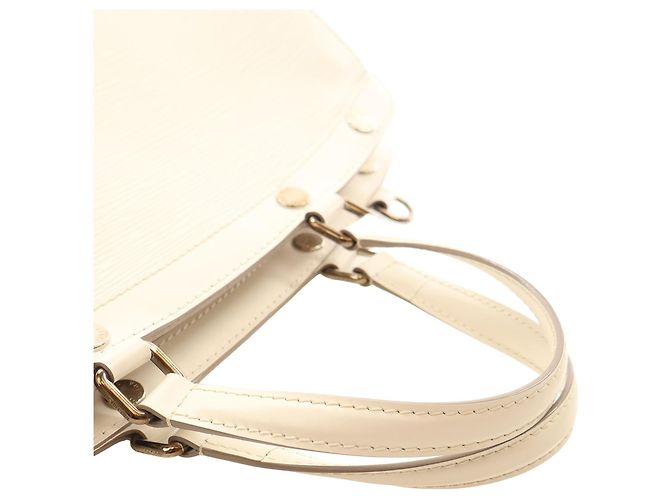 Borsa Louis Vuitton Epi Brea MM Satchel Bianca - vista 7