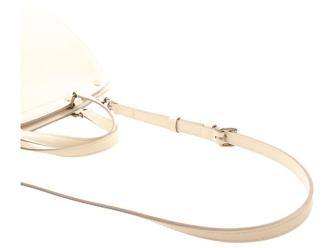 Borsa Louis Vuitton Epi Brea MM Satchel Bianca - vista 8