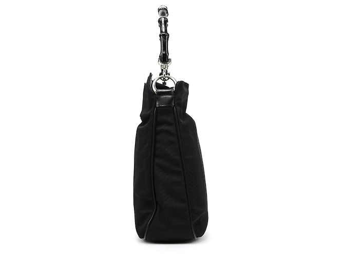 Bamboo Gucci 001 1638 Borsa 2-Way in Nylon Nero e Bambù - vista 2