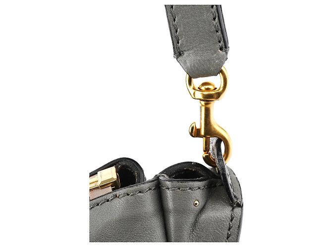 Chloé Borsa 2-Way Marcie in pelle borchiata grigia - vista 14