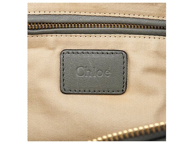 Chloé Borsa 2-Way Marcie in pelle borchiata grigia - vista 16