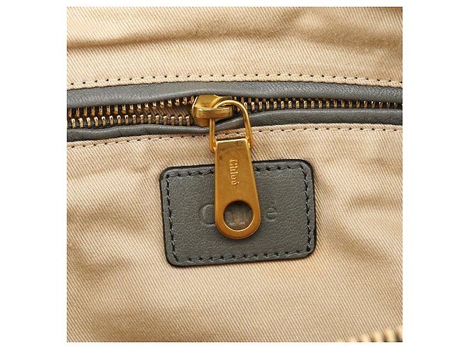 Chloé Borsa 2-Way Marcie in pelle borchiata grigia - vista 17