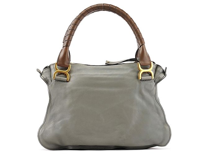 Chloé Borsa 2-Way Marcie in pelle borchiata grigia - vista 3