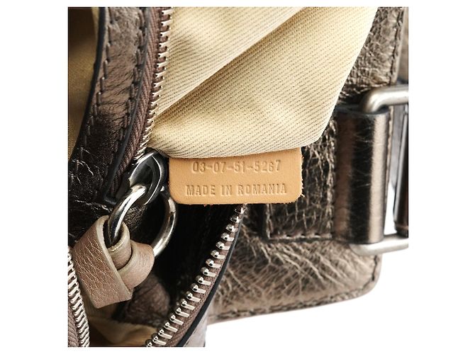 Chloé Borsa Tote in Denim Navy e Pelle Argentata con Logo - vista 13