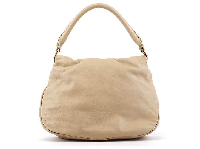 Marc by Marc Jacobs Beige Lederhandtasche mit Turnlock-Verschluss - Ansicht 3