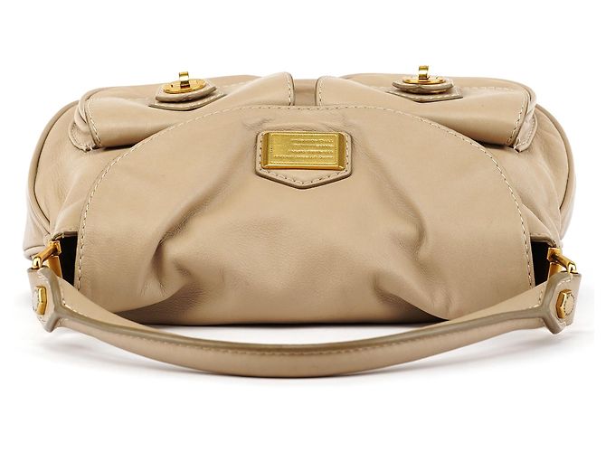 Marc by Marc Jacobs Beige Lederhandtasche mit Turnlock-Verschluss - Ansicht 4