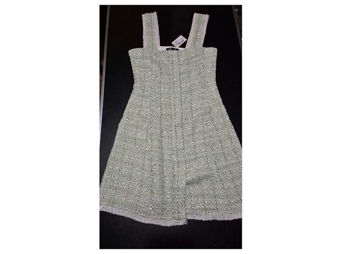 Maje Abito in tweed verde chiaro - vista 10