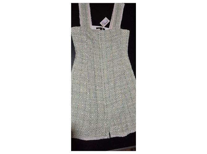 Maje Abito in tweed verde chiaro - vista 13