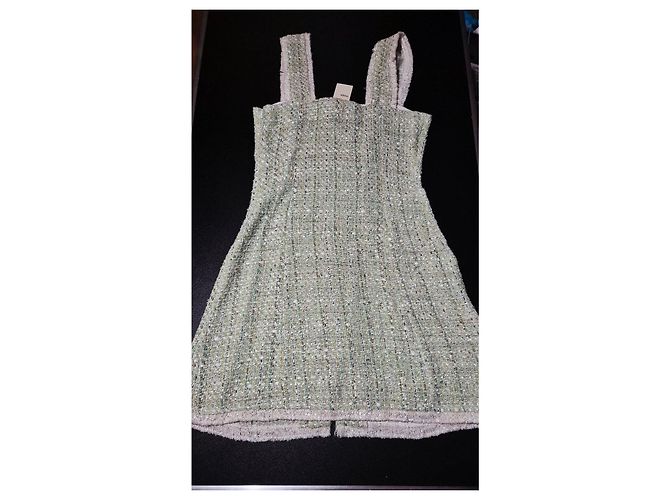 Maje Abito in tweed verde chiaro - vista 8