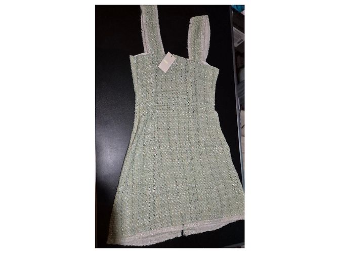 Maje Abito in tweed verde chiaro - vista 9