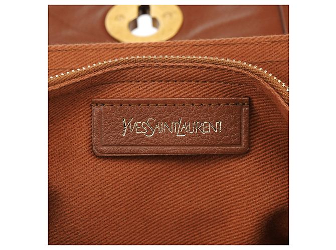 Yves Saint Laurent Borsa 2-Way Muse Two in pelle marrone chiaro - vista 18