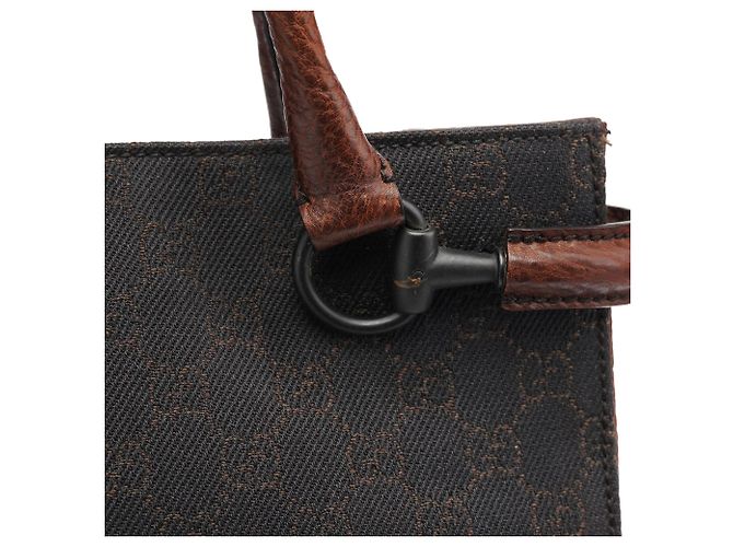 Gucci Borsa Tote GG Horsebit marrone - vista 5