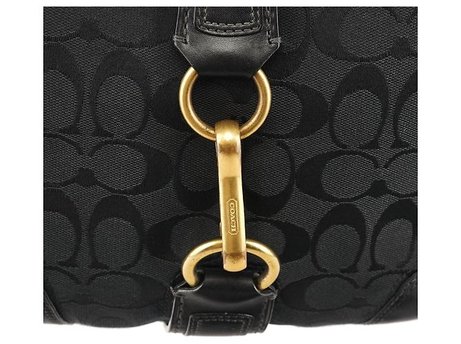 Coach 11058 Borsa a tracolla hobo Black Signature Hamptons - vista 5