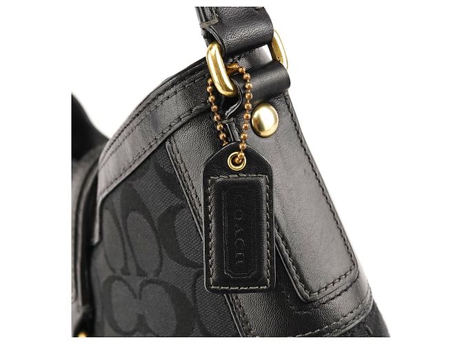 Coach 11058 Borsa a tracolla hobo Black Signature Hamptons - vista 6
