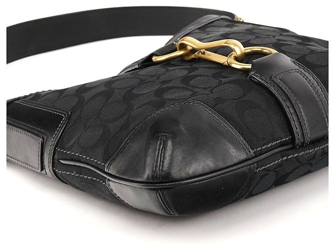 Coach 11058 Borsa a tracolla hobo Black Signature Hamptons - vista 7