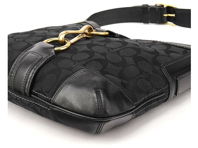 Coach 11058 Borsa a tracolla hobo Black Signature Hamptons - vista 8