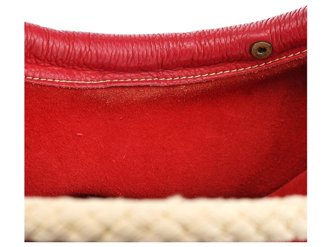 Miu Miu Borsa a tracolla in pelle martellata rossa con corda - vista 10