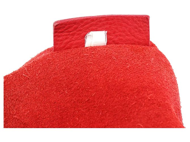 Miu Miu Borsa a tracolla in pelle martellata rossa con corda - vista 12