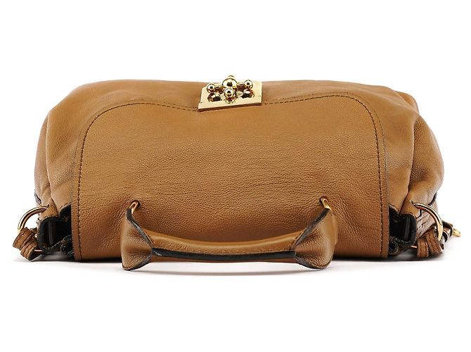 Chloé Borsa 2-Way Elsie in pelle marrone chiaro - vista 4