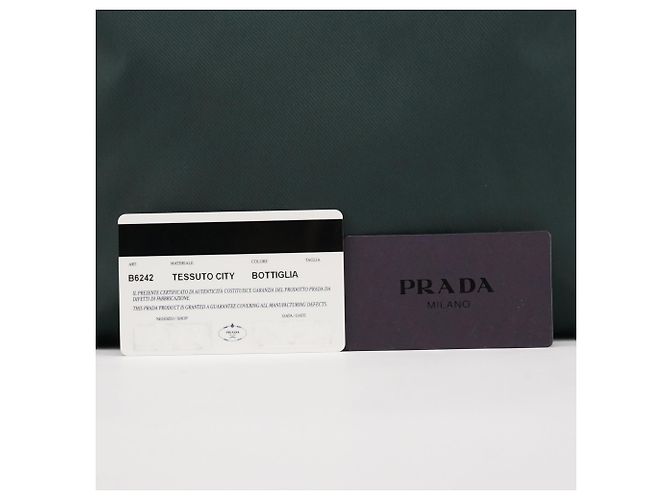 Prada B6242 Borsa Tote Tessuto City Nylon Verde Scuro - vista 9