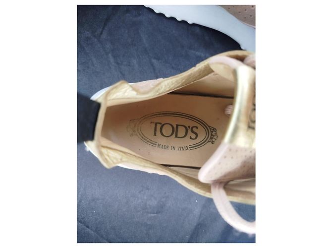 Sneakers Tod's in camoscio beige e oro - vista 5