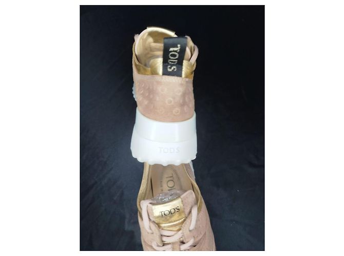 Sneakers Tod's in camoscio beige e oro - vista 7