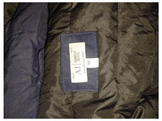 Giacca Armani Jeans Blu con Cappuccio - vista 13