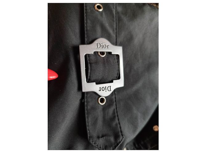 Christian Dior Giacca Nera in Cotone e Lycra con Pelliccia Sintetica - vista 11