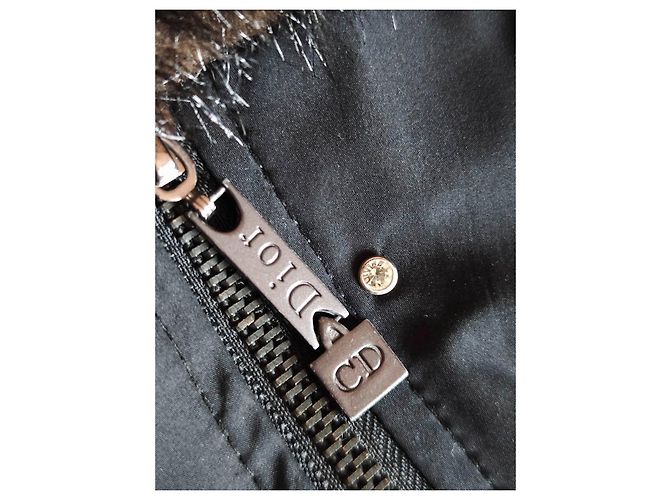 Christian Dior Giacca Nera in Cotone e Lycra con Pelliccia Sintetica - vista 8