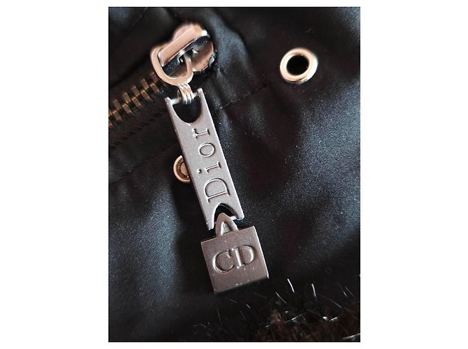 Christian Dior Giacca Nera in Cotone e Lycra con Pelliccia Sintetica - vista 12