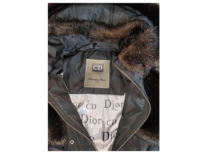 Christian Dior Giacca Nera in Cotone e Lycra con Pelliccia Sintetica - vista 15