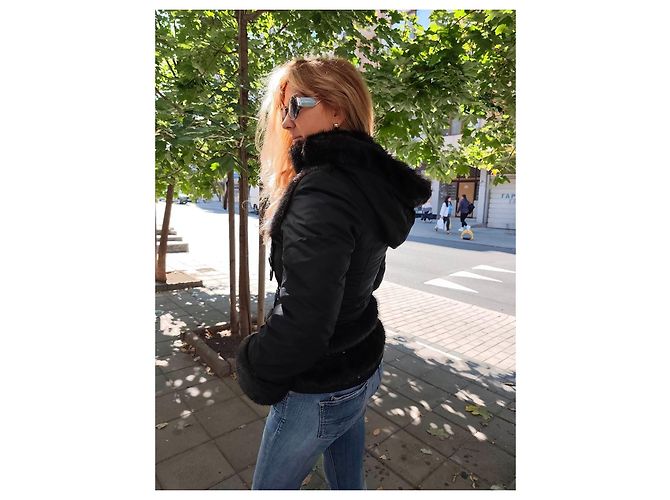 Christian Dior Giacca Nera in Cotone e Lycra con Pelliccia Sintetica - vista 18
