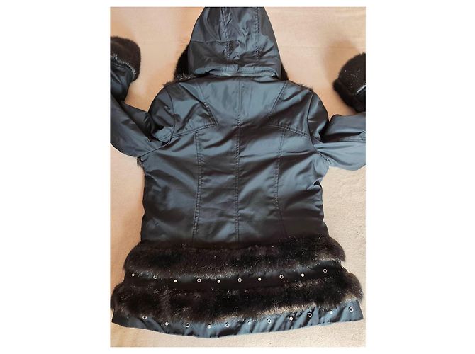 Christian Dior Giacca Nera in Cotone e Lycra con Pelliccia Sintetica - vista 4