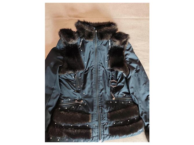 Christian Dior Giacca Nera in Cotone e Lycra con Pelliccia Sintetica - vista 5