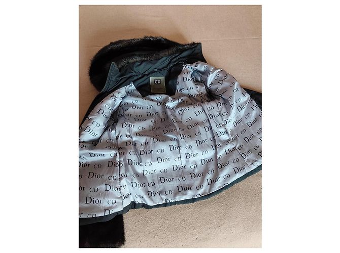 Christian Dior Giacca Nera in Cotone e Lycra con Pelliccia Sintetica - vista 10