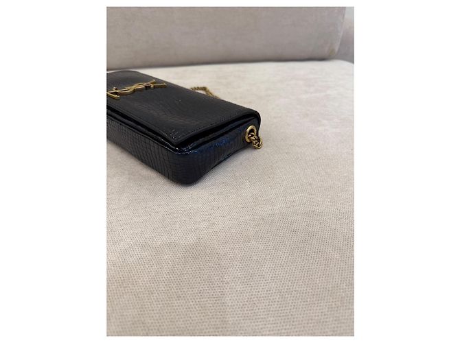 Autre Marque Saint Laurent Pochette Cassandre in pelle nera - vista 11