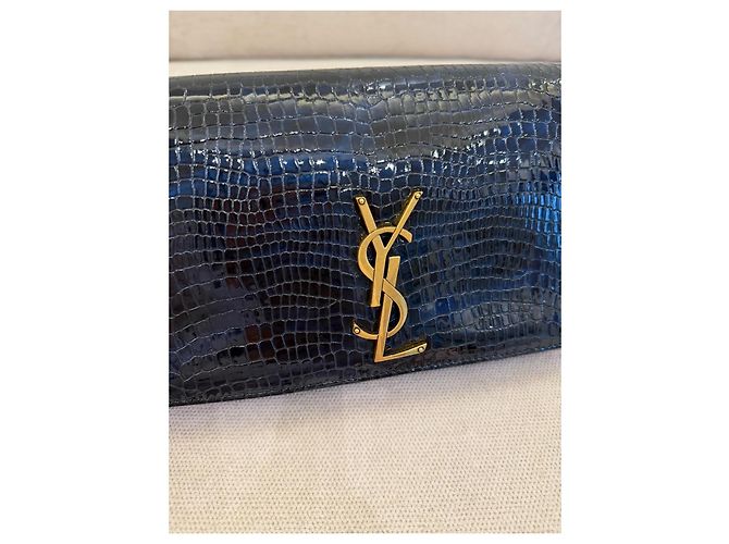 Autre Marque Saint Laurent Pochette Cassandre in pelle nera - vista 3