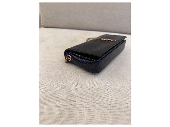 Autre Marque Saint Laurent Pochette Cassandre in pelle nera - vista 5
