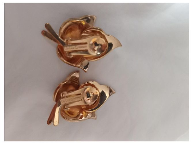 Christian Dior Orecchini Foglia 3D Oro e Smalto Nero - vista 9