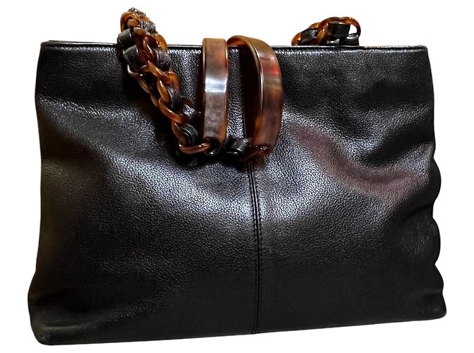 Borsa Tote Chanel CC 1997 in pelle di vitello e catena tartarugata - vista 4