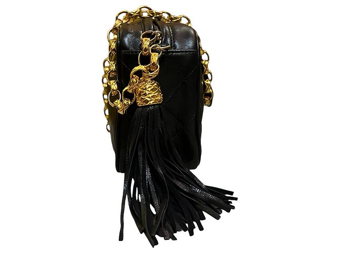 1989 Chanel CC gesteppte Lammleder Camera Bag mit Quaste - Ansicht 3