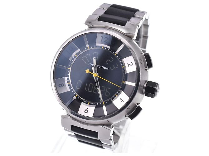 Louis Vuitton Tambour Quartz Stainless Steel and Monogram Rubber 34 - vista 4