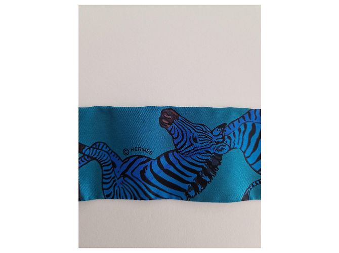 Twilly Hermès "Zèbres" Lenço de Seda - vista 4
